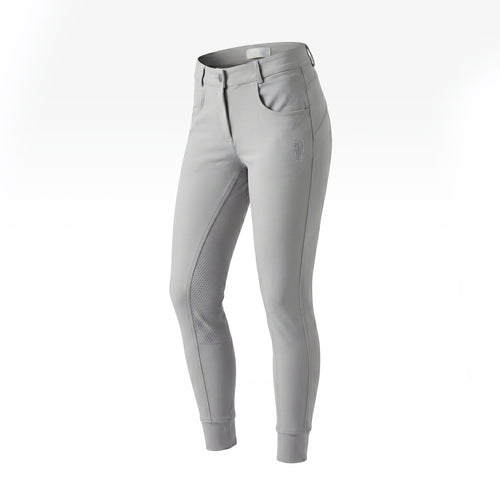 Light grey riding breeches on a white background